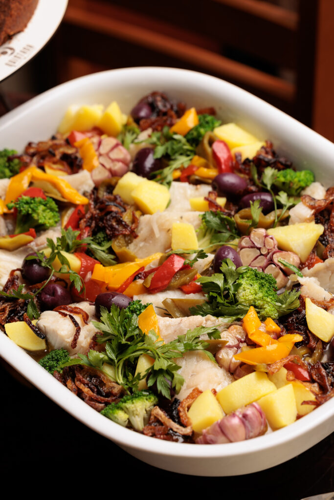 Bacalhau do cardápio de encomendas do Quintana Gastronomia para a Ceia de Natal 2025 em Curitiba.